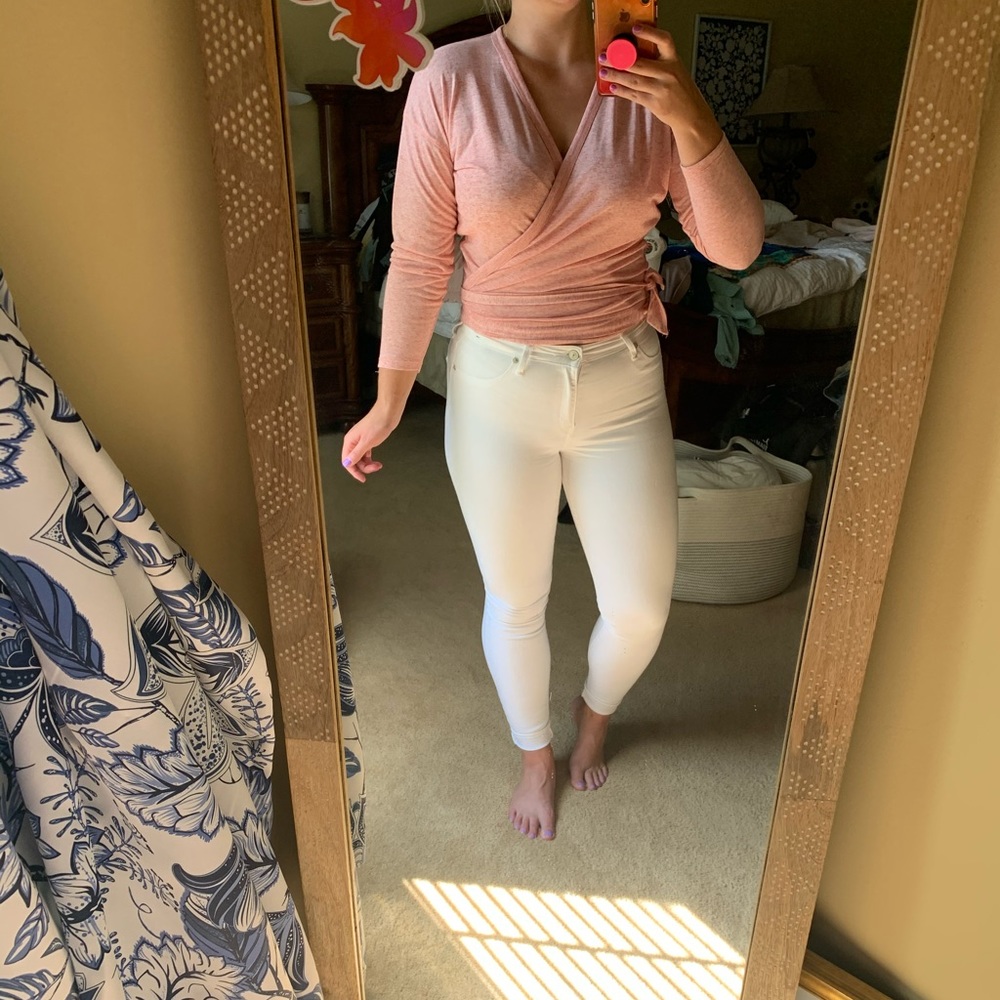 J. Crew Heather Pink Wrap Top